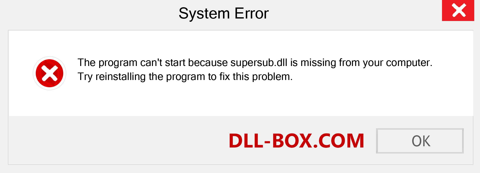  supersub.dll file is missing?. Download for Windows 7, 8, 10 - Fix  supersub dll Missing Error on Windows, photos, images